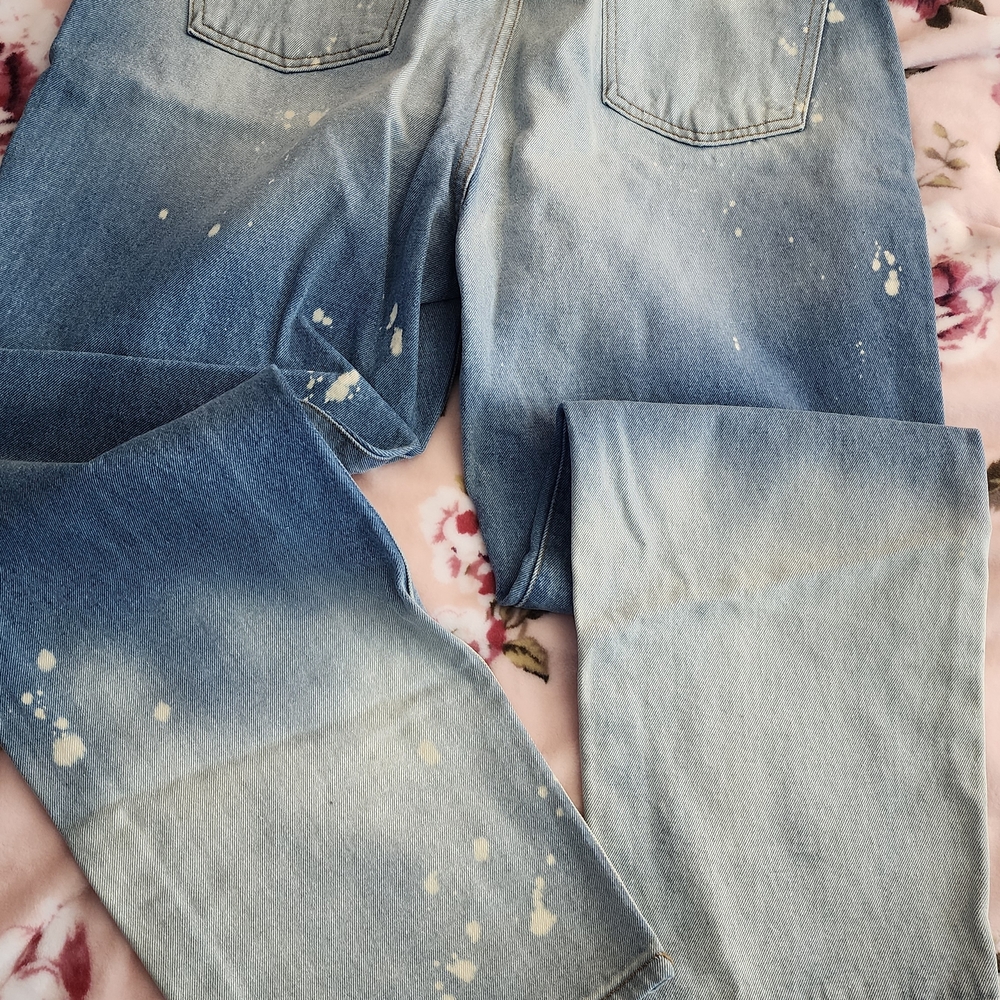 Fashion Nova Light Blue Distressed Straight Leg Jeans
